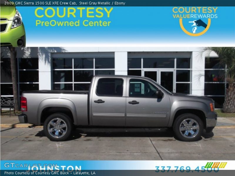 Steel Gray Metallic / Ebony 2009 GMC Sierra 1500 SLE XFE Crew Cab