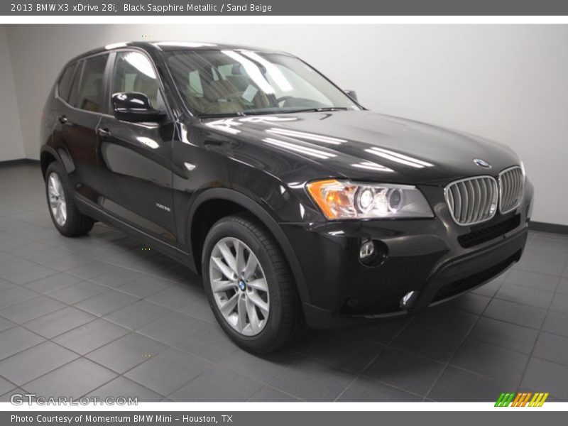 Black Sapphire Metallic / Sand Beige 2013 BMW X3 xDrive 28i