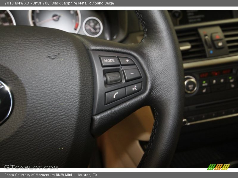 Black Sapphire Metallic / Sand Beige 2013 BMW X3 xDrive 28i