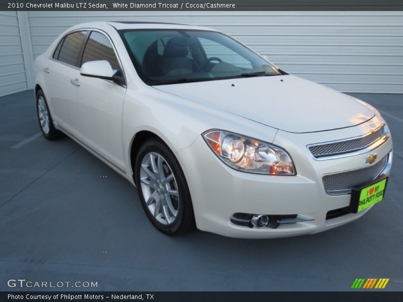 White Diamond Tricoat / Cocoa/Cashmere 2010 Chevrolet Malibu LTZ Sedan