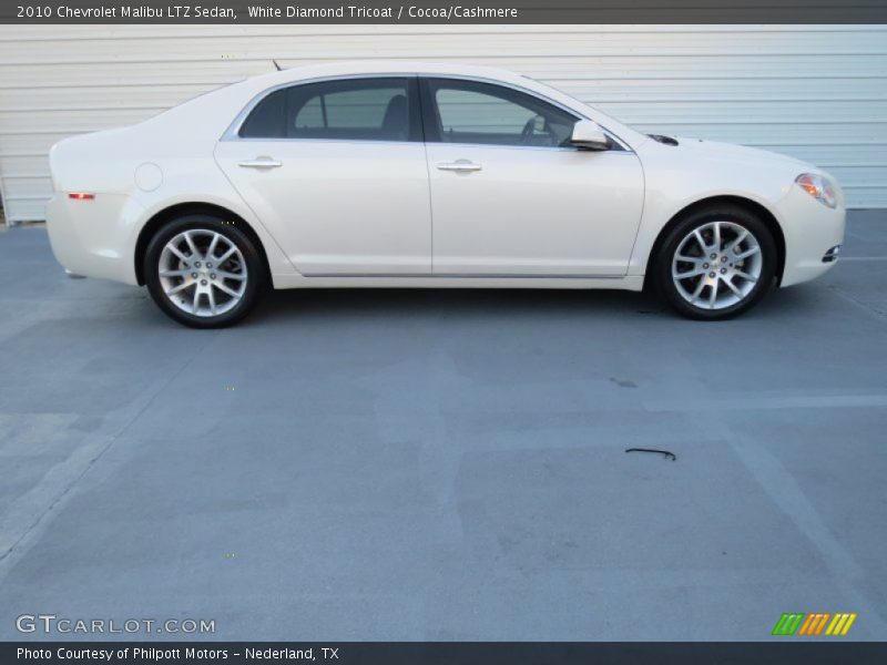 White Diamond Tricoat / Cocoa/Cashmere 2010 Chevrolet Malibu LTZ Sedan