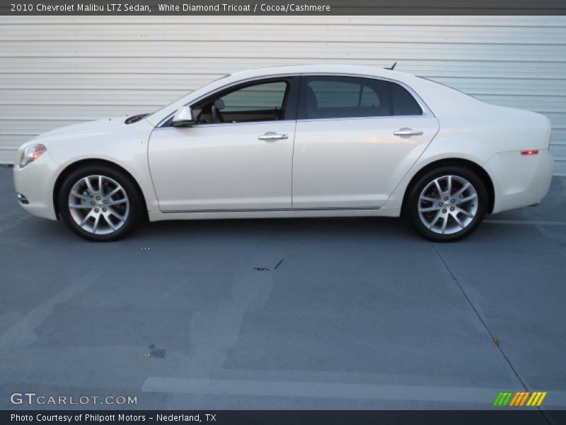 White Diamond Tricoat / Cocoa/Cashmere 2010 Chevrolet Malibu LTZ Sedan