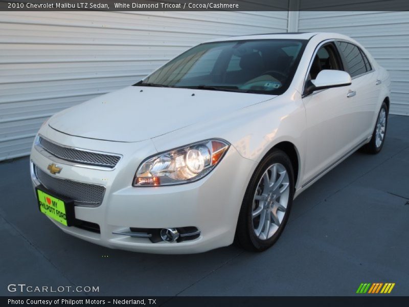 White Diamond Tricoat / Cocoa/Cashmere 2010 Chevrolet Malibu LTZ Sedan