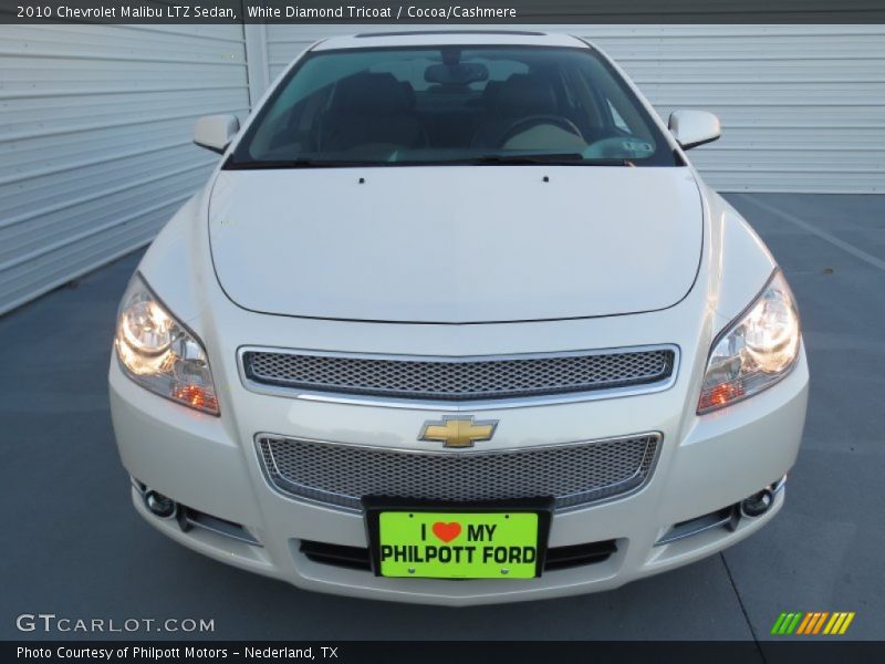 White Diamond Tricoat / Cocoa/Cashmere 2010 Chevrolet Malibu LTZ Sedan