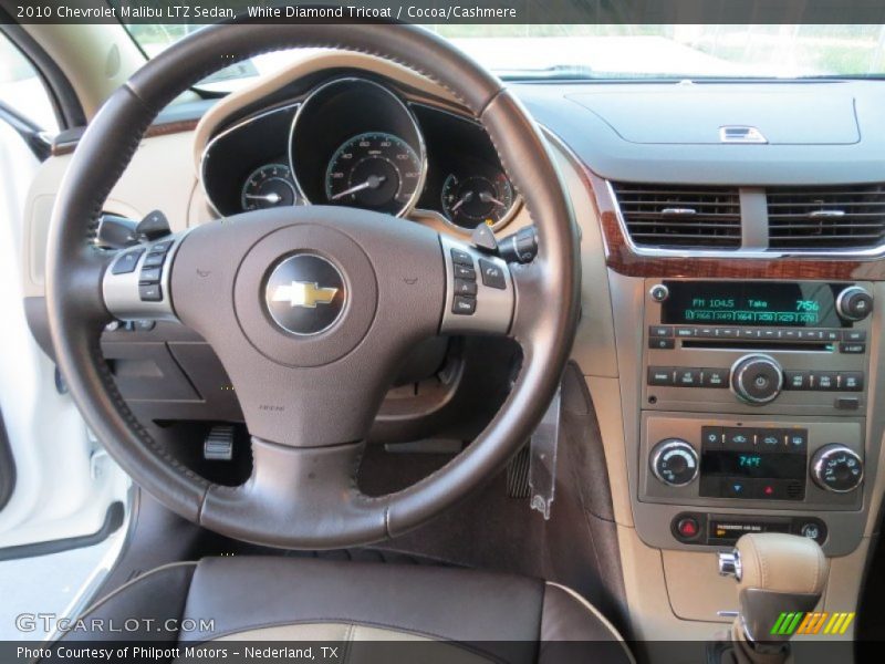 White Diamond Tricoat / Cocoa/Cashmere 2010 Chevrolet Malibu LTZ Sedan
