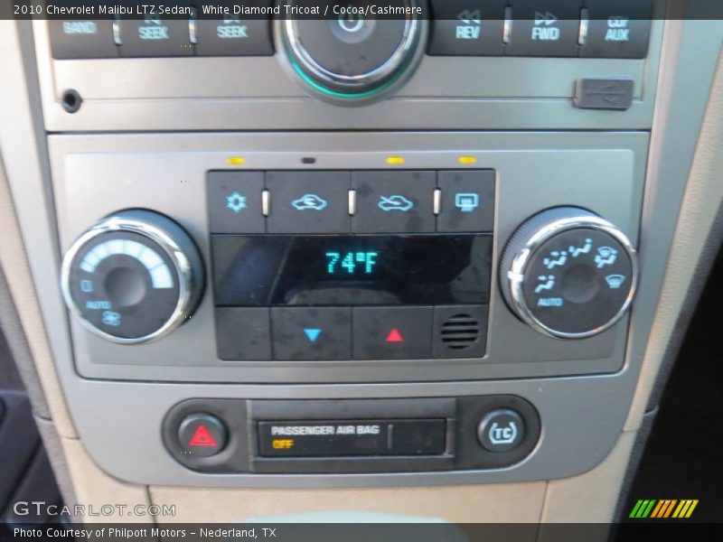 White Diamond Tricoat / Cocoa/Cashmere 2010 Chevrolet Malibu LTZ Sedan