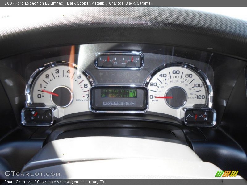 Dark Copper Metallic / Charcoal Black/Caramel 2007 Ford Expedition EL Limited