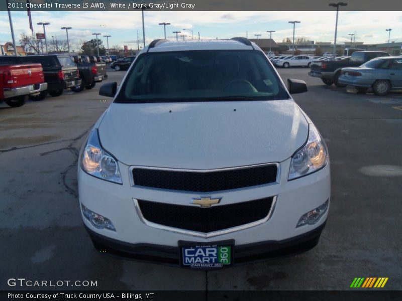 White / Dark Gray/Light Gray 2011 Chevrolet Traverse LS AWD