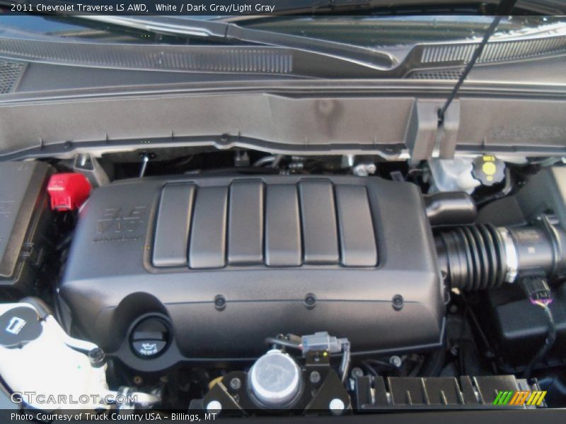 White / Dark Gray/Light Gray 2011 Chevrolet Traverse LS AWD