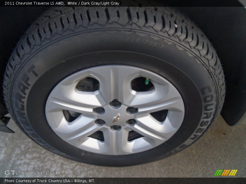 White / Dark Gray/Light Gray 2011 Chevrolet Traverse LS AWD