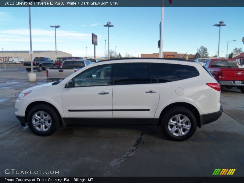 White / Dark Gray/Light Gray 2011 Chevrolet Traverse LS AWD