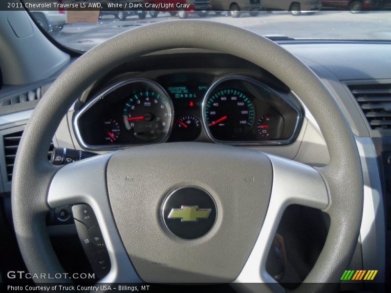 White / Dark Gray/Light Gray 2011 Chevrolet Traverse LS AWD