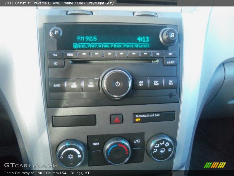 White / Dark Gray/Light Gray 2011 Chevrolet Traverse LS AWD