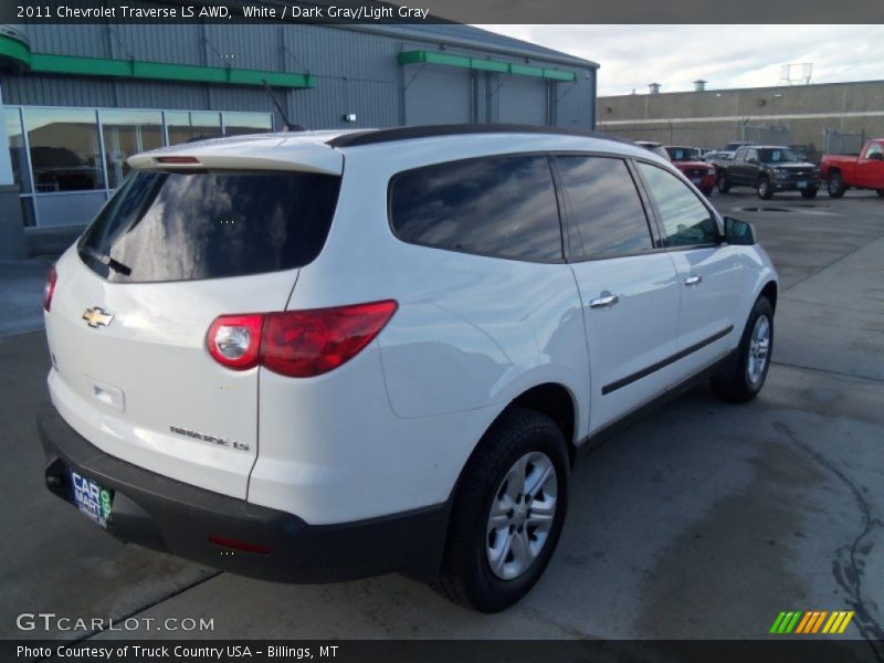 White / Dark Gray/Light Gray 2011 Chevrolet Traverse LS AWD