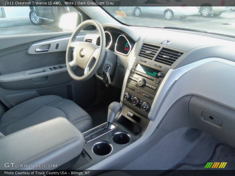 White / Dark Gray/Light Gray 2011 Chevrolet Traverse LS AWD