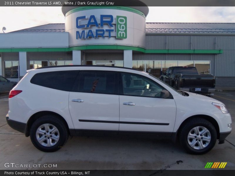 White / Dark Gray/Light Gray 2011 Chevrolet Traverse LS AWD