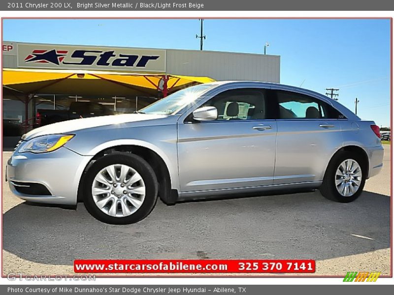 Bright Silver Metallic / Black/Light Frost Beige 2011 Chrysler 200 LX