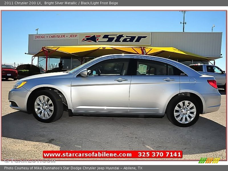 Bright Silver Metallic / Black/Light Frost Beige 2011 Chrysler 200 LX