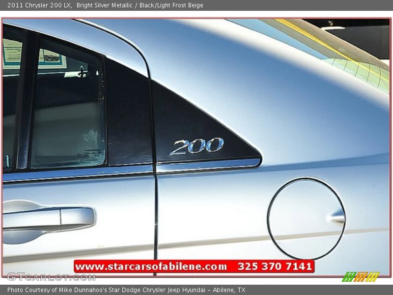 Bright Silver Metallic / Black/Light Frost Beige 2011 Chrysler 200 LX
