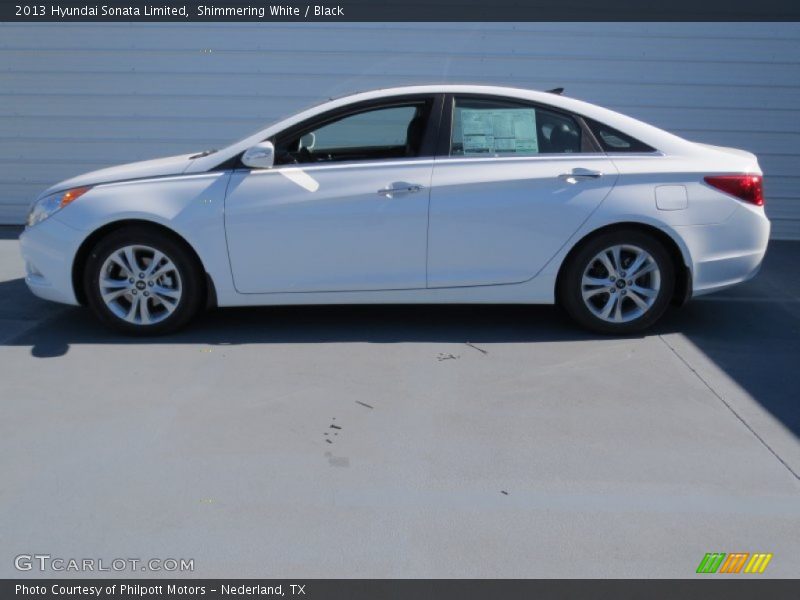 Shimmering White / Black 2013 Hyundai Sonata Limited