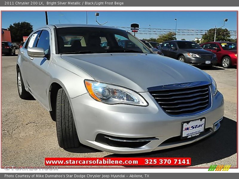 Bright Silver Metallic / Black/Light Frost Beige 2011 Chrysler 200 LX