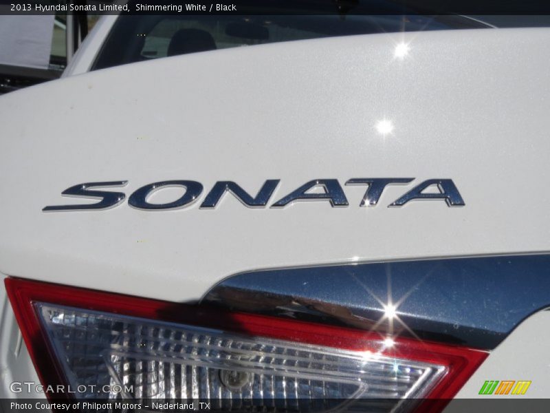 Shimmering White / Black 2013 Hyundai Sonata Limited