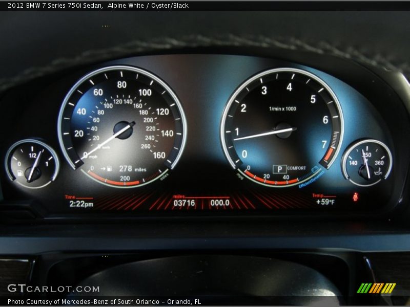  2012 7 Series 750i Sedan 750i Sedan Gauges
