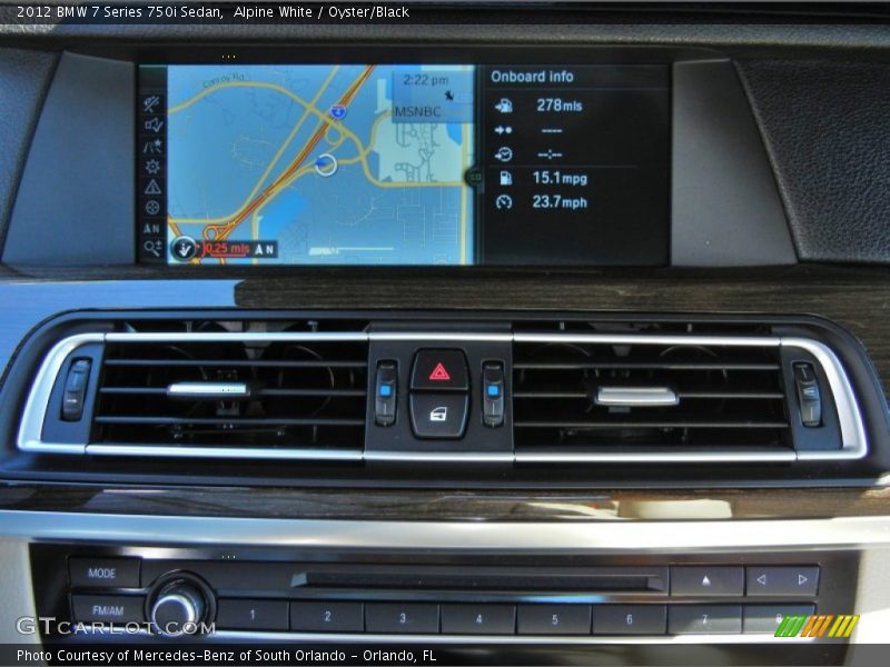 Alpine White / Oyster/Black 2012 BMW 7 Series 750i Sedan