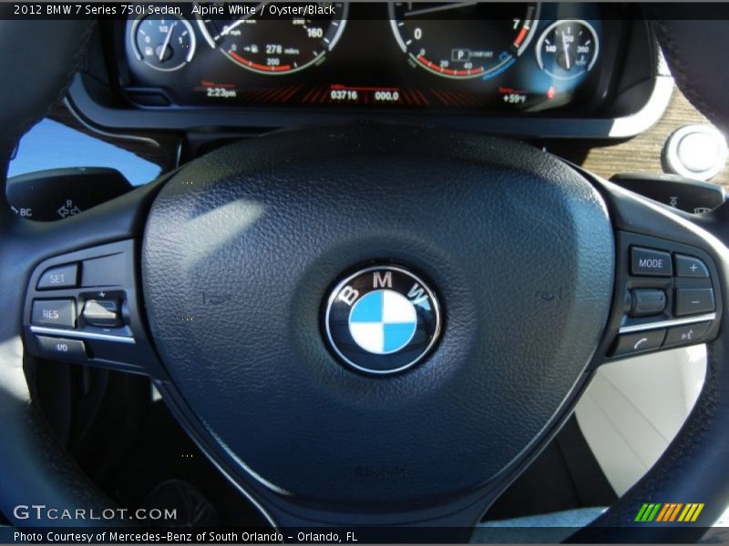 Alpine White / Oyster/Black 2012 BMW 7 Series 750i Sedan