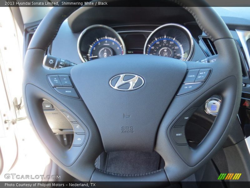 Shimmering White / Black 2013 Hyundai Sonata Limited