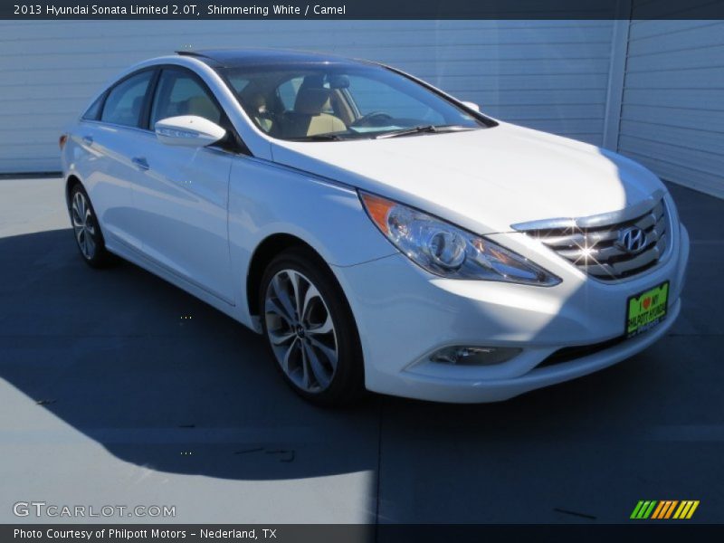 Shimmering White / Camel 2013 Hyundai Sonata Limited 2.0T