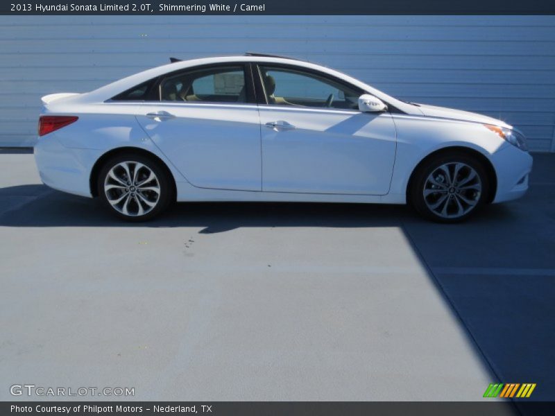Shimmering White / Camel 2013 Hyundai Sonata Limited 2.0T