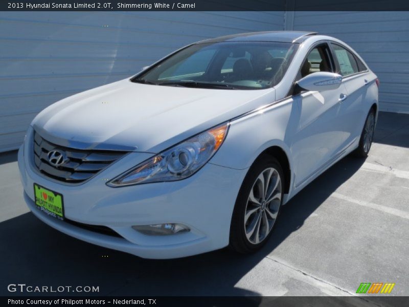 Shimmering White / Camel 2013 Hyundai Sonata Limited 2.0T
