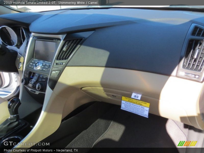 Shimmering White / Camel 2013 Hyundai Sonata Limited 2.0T