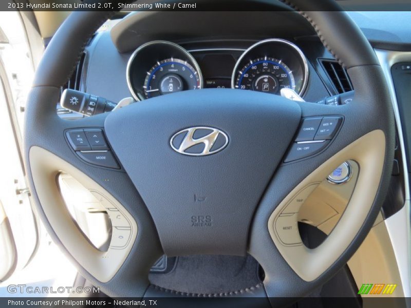 Shimmering White / Camel 2013 Hyundai Sonata Limited 2.0T