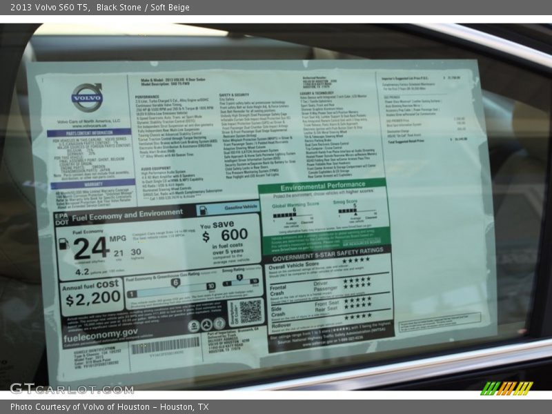 Black Stone / Soft Beige 2013 Volvo S60 T5