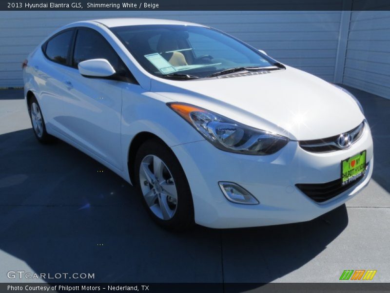 Shimmering White / Beige 2013 Hyundai Elantra GLS