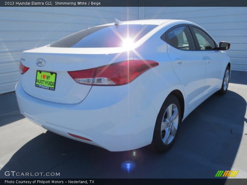 Shimmering White / Beige 2013 Hyundai Elantra GLS