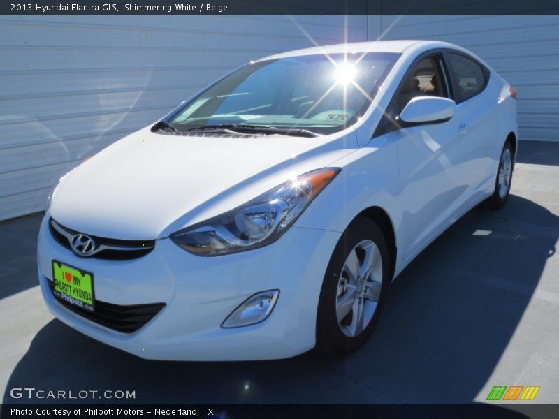 Shimmering White / Beige 2013 Hyundai Elantra GLS