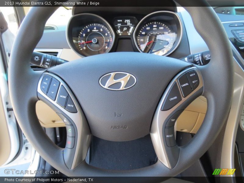 Shimmering White / Beige 2013 Hyundai Elantra GLS