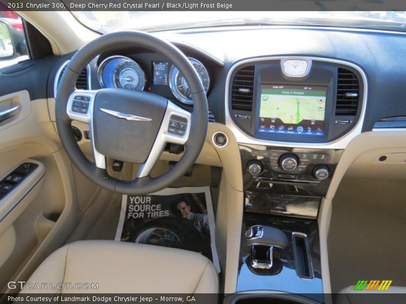 Deep Cherry Red Crystal Pearl / Black/Light Frost Beige 2013 Chrysler 300