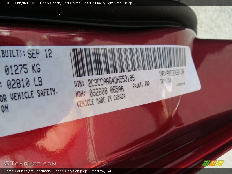 2013 300  Deep Cherry Red Crystal Pearl Color Code PRP