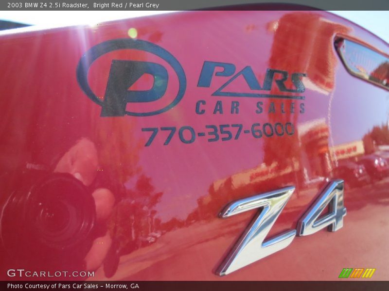 Bright Red / Pearl Grey 2003 BMW Z4 2.5i Roadster