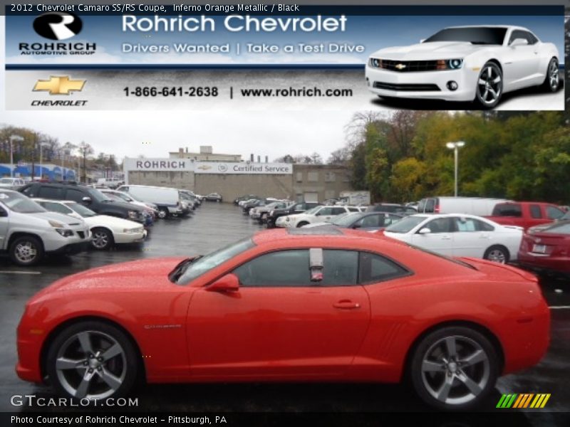 Inferno Orange Metallic / Black 2012 Chevrolet Camaro SS/RS Coupe