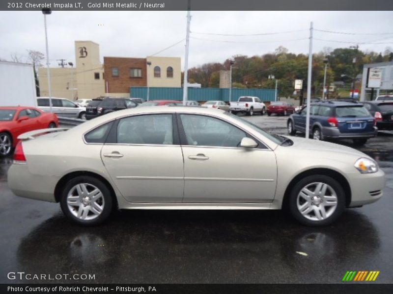 Gold Mist Metallic / Neutral 2012 Chevrolet Impala LT