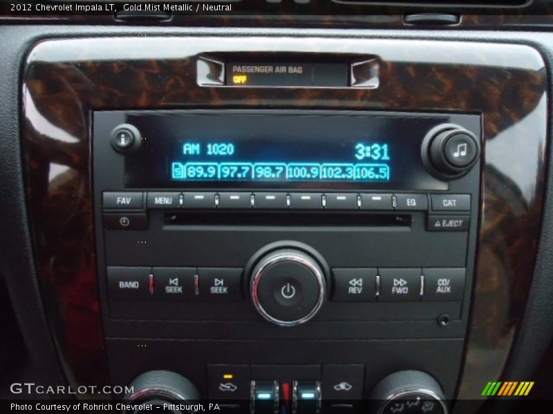 Gold Mist Metallic / Neutral 2012 Chevrolet Impala LT