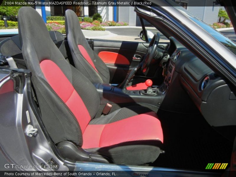 Titanium Gray Metallic / Black/Red 2004 Mazda MX-5 Miata MAZDASPEED Roadster