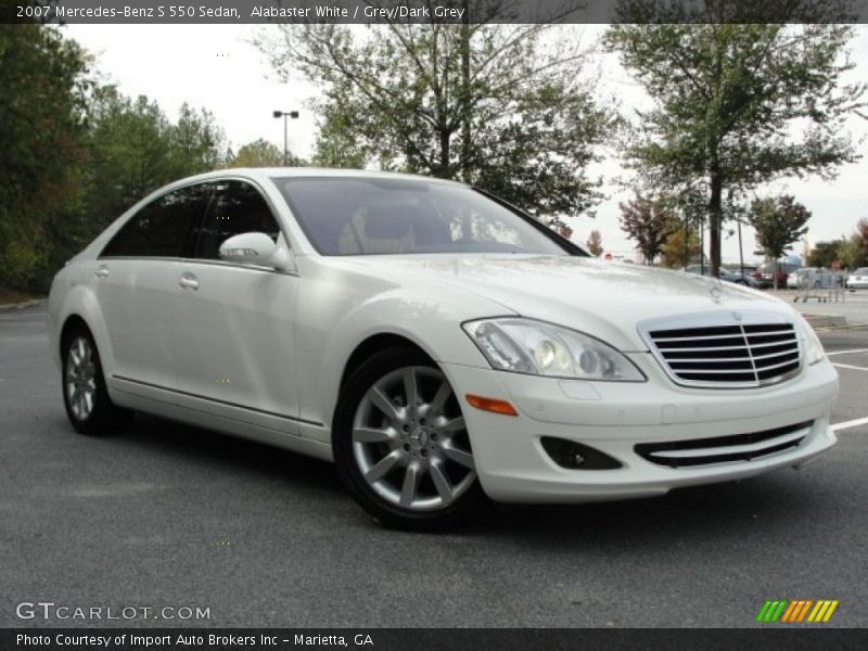Alabaster White / Grey/Dark Grey 2007 Mercedes-Benz S 550 Sedan