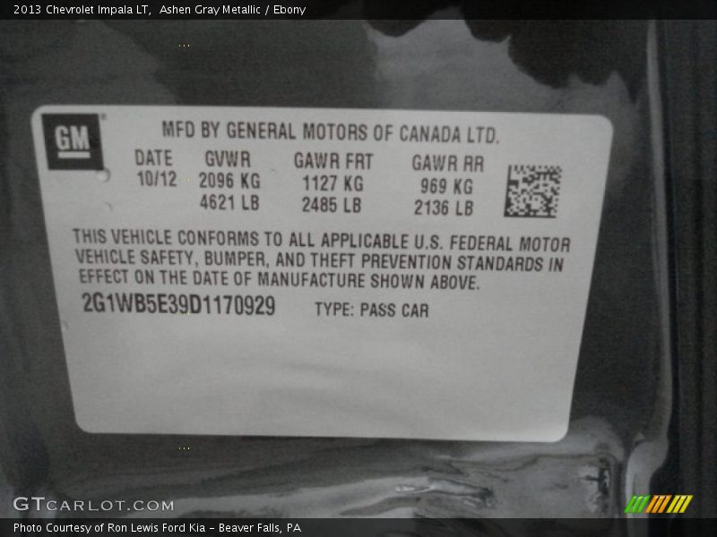 Ashen Gray Metallic / Ebony 2013 Chevrolet Impala LT