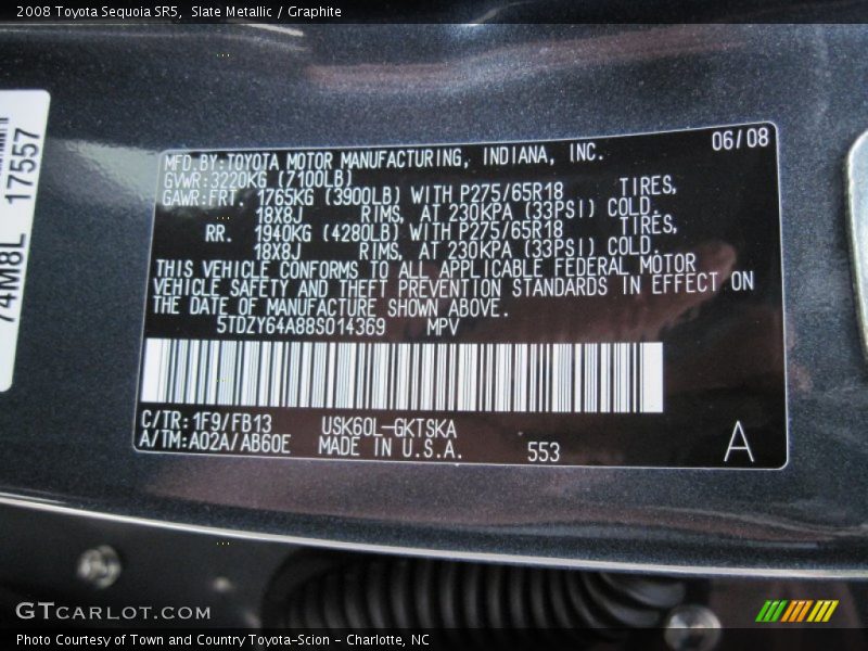 Slate Metallic / Graphite 2008 Toyota Sequoia SR5